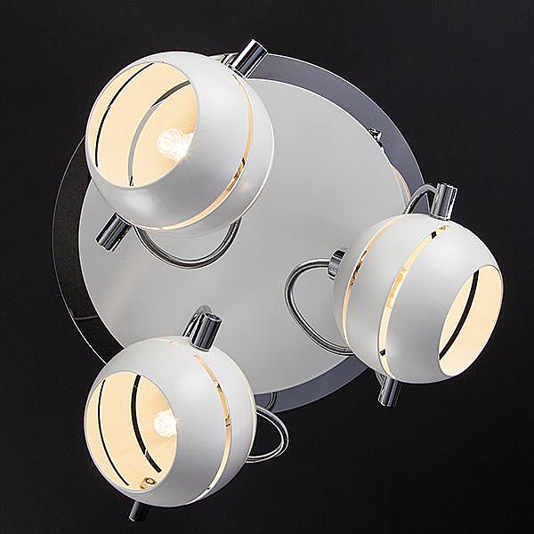 Светильник спот 20023, 20024 20024/3 хром/белый