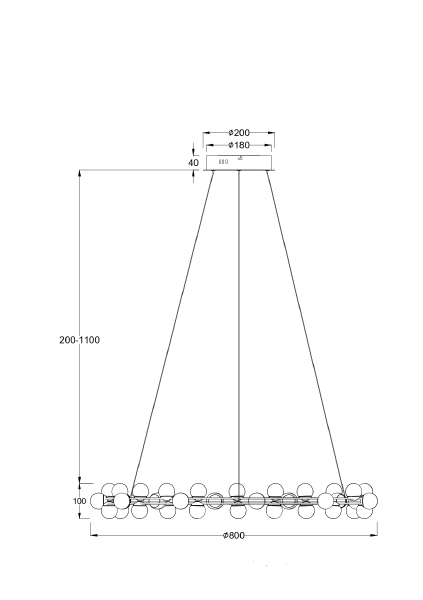 Подвесная люстра Tessara MOD081PL-L60G3K