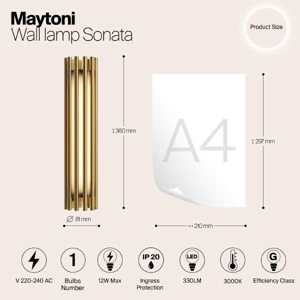 Настенный светильник Sonata MOD410WL-L12BS3K