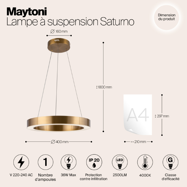 Подвесная люстра Saturno MOD415PL-L36BS4K