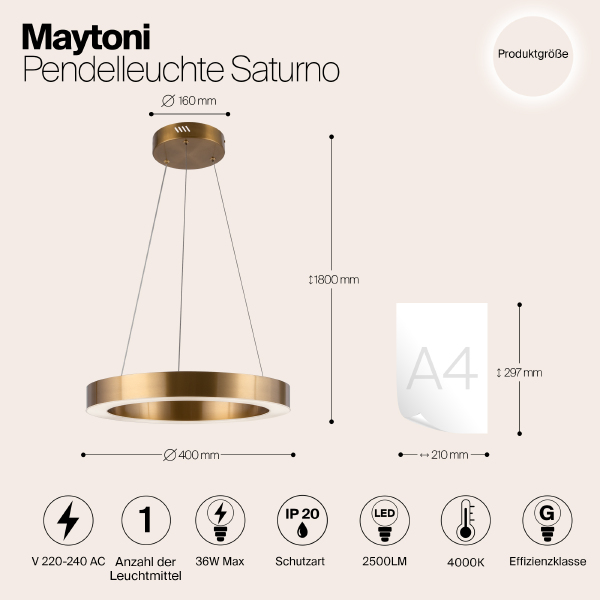 Подвесная люстра Saturno MOD415PL-L36BS4K