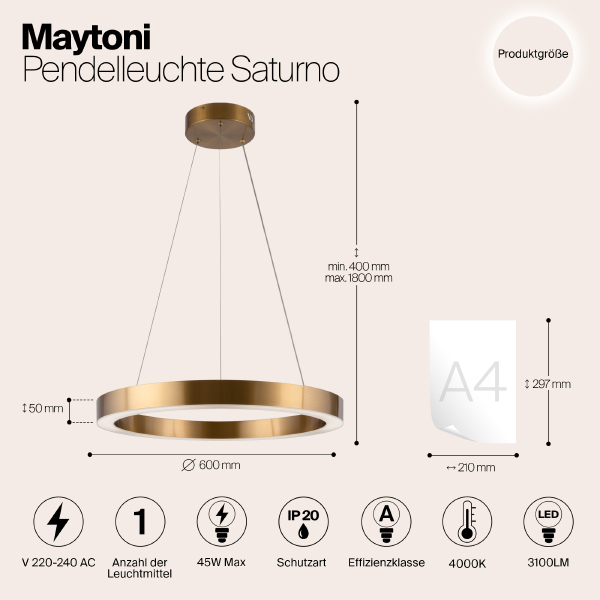 Подвесная люстра Saturno MOD415PL-L45BS4K