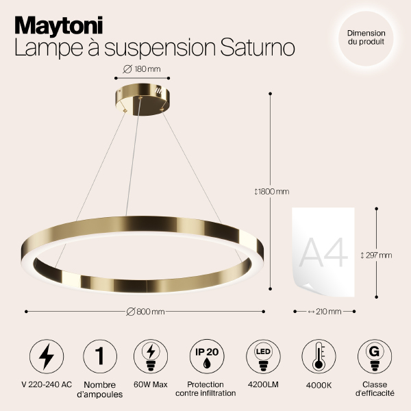 Подвесная люстра Saturno MOD415PL-L60BS4K