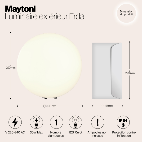 Грунтовый светильник Erda O594FL-01W