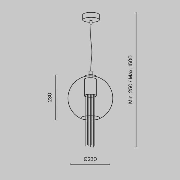 Светильник подвесной Flusso P095PL-01BZ1