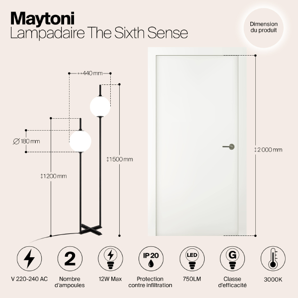 Торшер The Sixth Sence Z020FL-L12BK