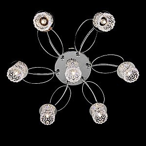 Потолочная люстра 80011 80011/7 хром/синий+красный+фиолетовый