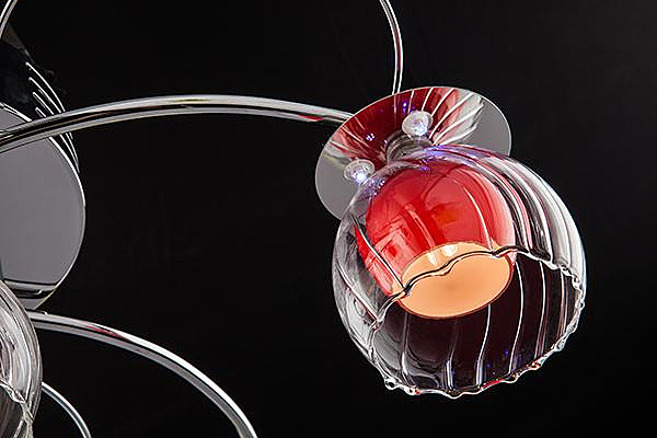 Потолочная люстра 0185 0185/7 хром/бело-синий