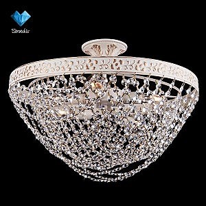 Потолочная люстра 3172 3172/6 белый с золотом/прозрачный хрусталь Strotskis