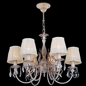 Подвесная люстра 10012 10012/6 белый с золотом/прозрачный хрусталь Strotskis