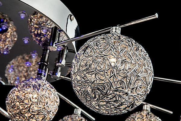 Потолочная люстра 80009 80009/16 хром/синий+красный+фиолетовый