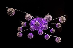 Потолочная люстра 80009 80009/16 хром/синий+красный+фиолетовый