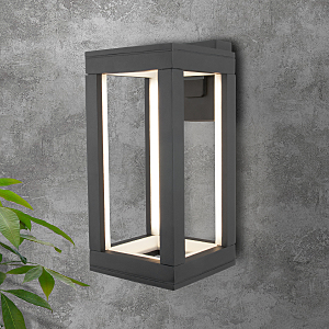 Уличный настенный светильник Frame 1527 TECHNO LED Frame серый