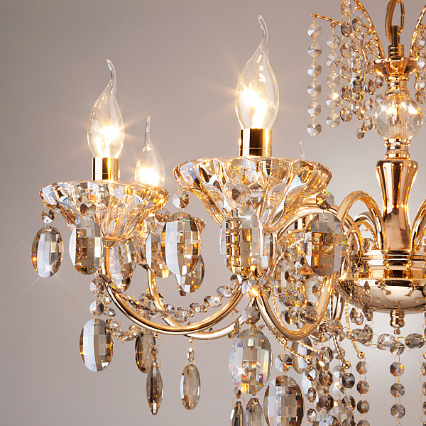 Подвесная люстра Reinis 10025/8 золото/тонированный хрусталь Strotskis