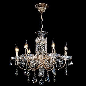 Подвесная люстра 10014 10014/6 золото/прозрачный хрусталь Strotskis