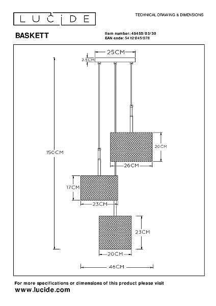 Светильник подвесной Baskett 45459/03/30