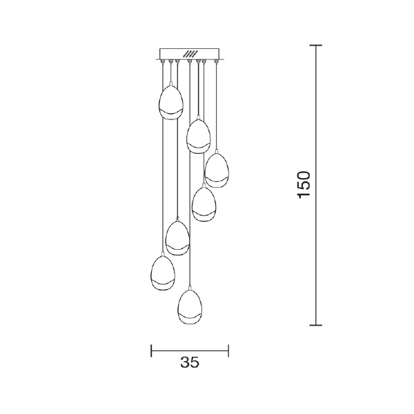 Люстра каскадная Terrene MD13003023-7A chrome
