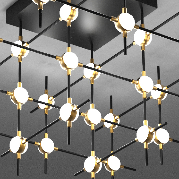 Потолочная люстра Molecular MX18001067-36A black/gold