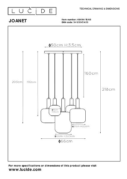 Светильник подвесной Joanet 45494/15/65