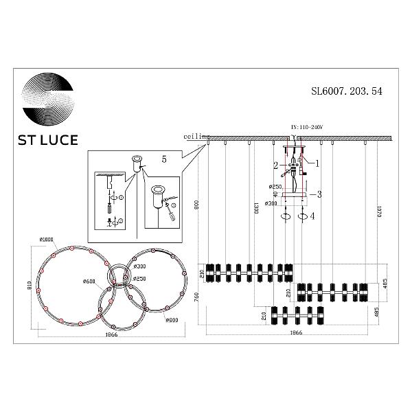 Подвесная люстра Gemina SL6007.203.54