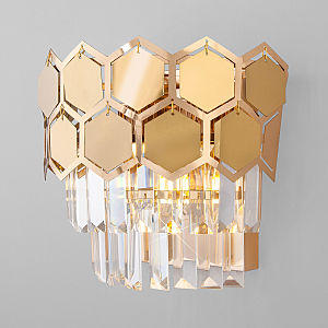 Настенное бра Ariana 10124/2 золото/прозрачный хрусталь Strotskis (10113/2)