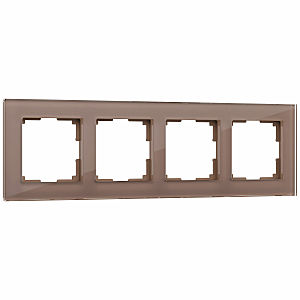 Рамка Werkel W0041142/ Рамка на 4 поста Favorit (латте, стекло)