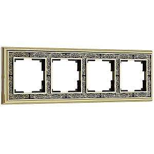Рамка Werkel W0041430/ Рамка на 4 поста Palacio Gracia (золото/черный)