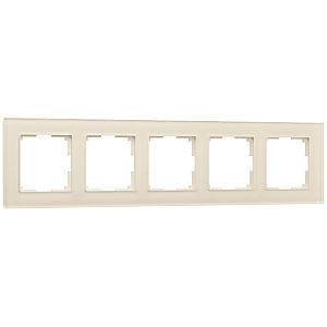 Рамка Werkel W0051141/ Рамка на 5 постов Favorit (молочный, стекло)