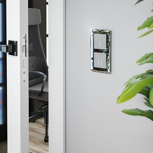 Выключатель Встраиваемые механизмы серебряные W4520006/ Сенсорный выключатель двухклавишный с подсветкой 1000 Вт (серебряный)