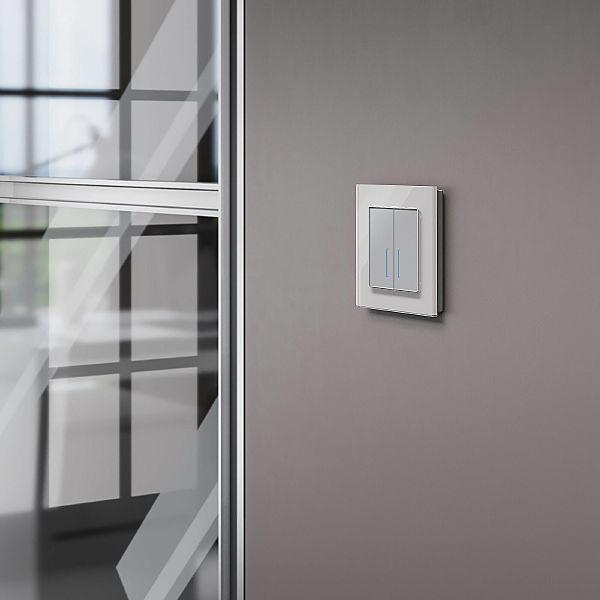 Выключатель Встраиваемые механизмы серебряные W4520006/ Сенсорный выключатель двухклавишный с подсветкой 1000 Вт (серебряный)