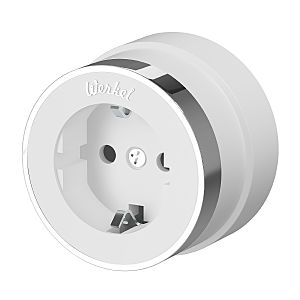 Розетка Werkel W5871050/ Розетка с заземлением Vintage (белый матовый/хром)