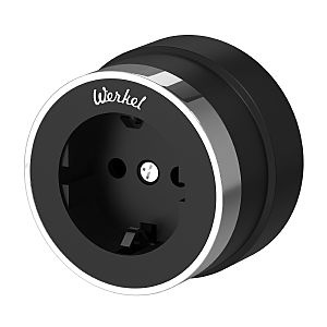 Розетка Werkel W5871051/ Розетка с заземлением Vintage (черный матовый/хром)