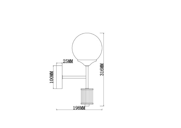 Настенное бра Bolas FR5185WL-01BS