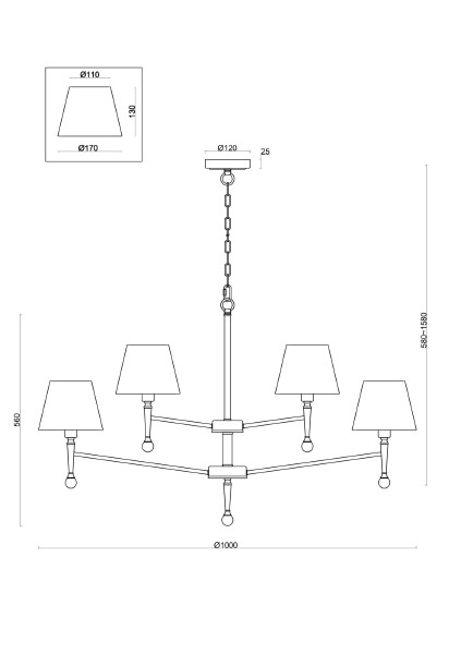 Подвесная люстра Rosemary FR5190PL-12BS1