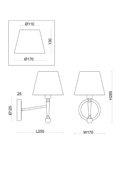 Настенное бра Rosemary FR5190WL-01BS