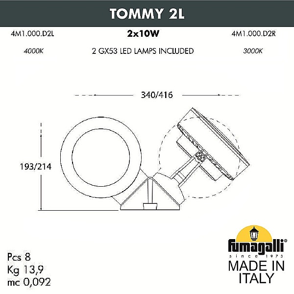 Прожектор уличный Tommy 4M1.000.000.LXD2L