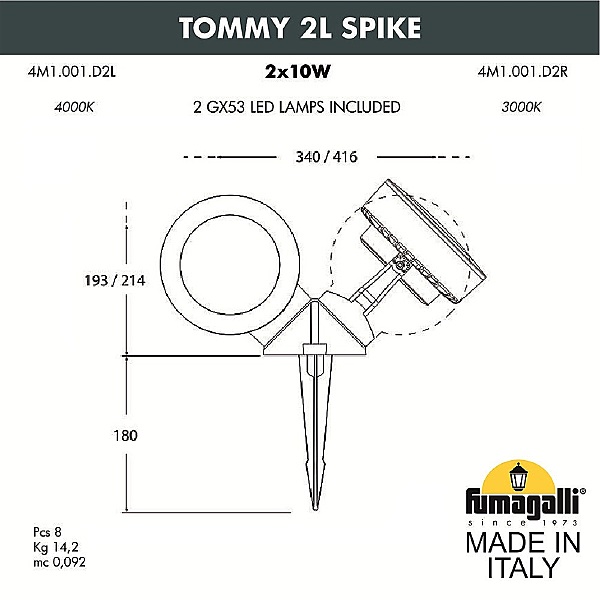 Грунтовый светильник Tommy 4M1.001.000.WXD2L