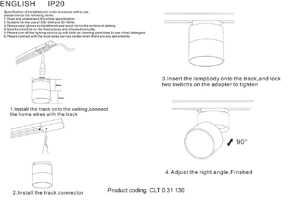 Трековый светильник Clt 0.31 130 CLT 0.31 130 BL