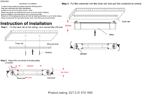 Трековый светильник Clt 0.31 CLT 0.31 010 18W BL M4000K