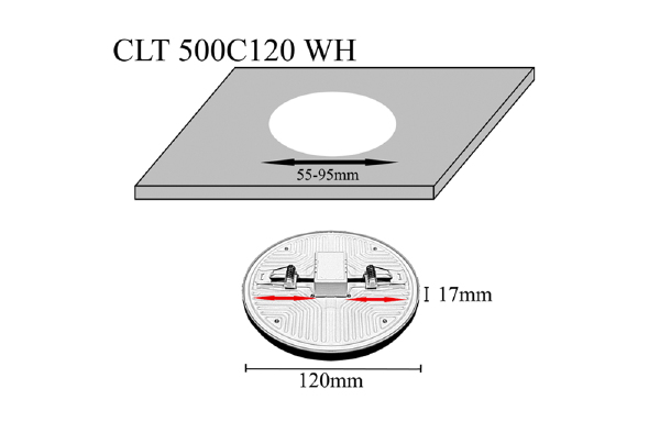Встраиваемый светильник CLT 500 CLT 500C120 WH 3000K