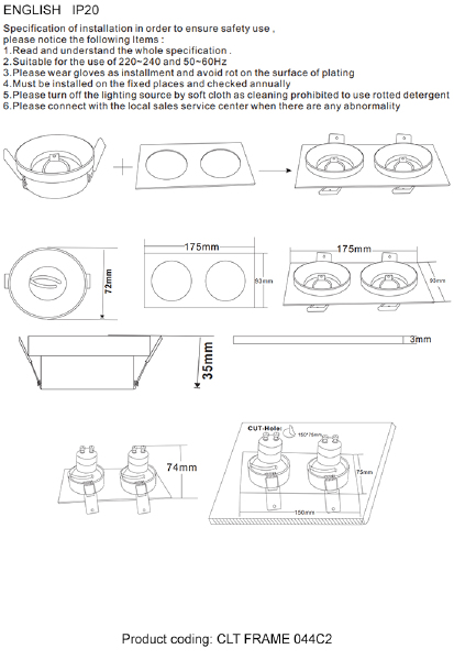Аксессуар CLT 044 CLT FRAME 044C2 BL