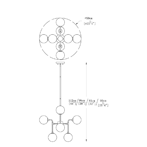Люстра на штанге Riano P0454-08C-SDGF
