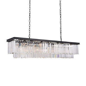 Подвесная люстра 1920s Odeon KR0387P-12C/P black/clear