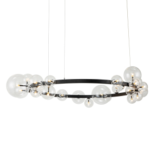 Подвесная люстра Art Deco Bubble KM1294P-24 black/clear