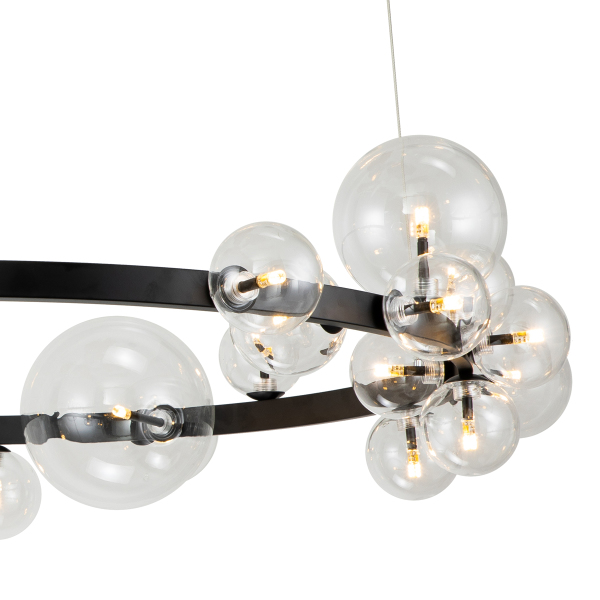 Подвесная люстра Art Deco Bubble KM1294P-24 black/clear