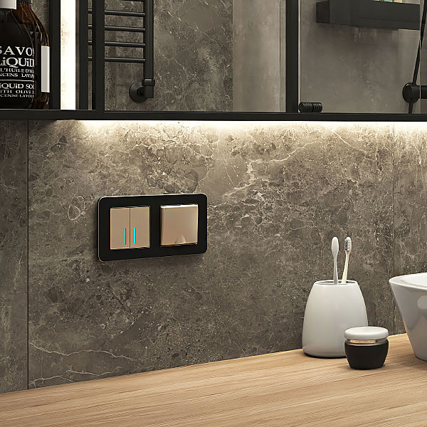 Рамка Platinum черный алюминий W0022608/ Рамка на 2 поста Platinum (черный алюминий)