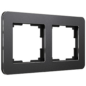 Рамка Platinum черный алюминий W0022608/ Рамка на 2 поста Platinum (черный алюминий)