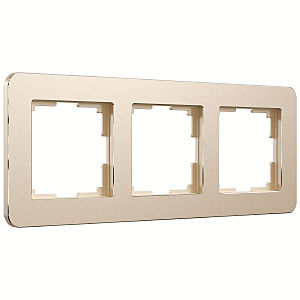 Рамка Platinum шампань W0032611/ Рамка на 3 поста Platinum (шампань)