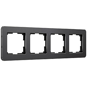 Рамка Platinum черный алюминий W0042608/ Рамка на 4 поста Platinum (черный алюминий)