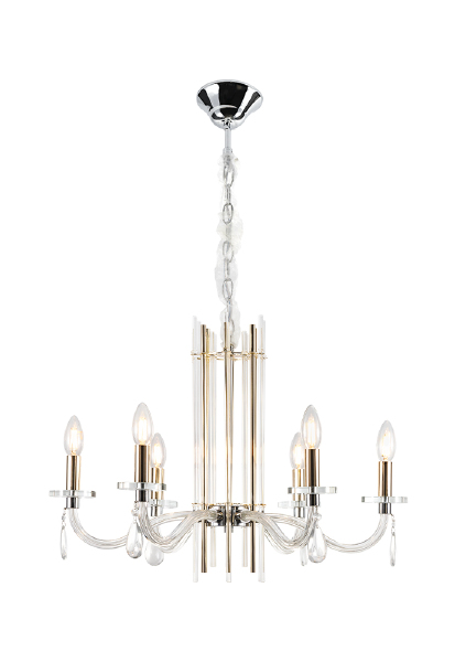 Подвесная люстра Aurelio AURELIO SP6 GOLD+CHROME/TRANSPARENT